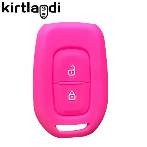 Silicone Porte - Clés De Voiture Housse De Clé Coque Cle Pour ¿¿¿¿! Dacia Sandéro Dépoussiéreur Le Chien Clients 5 La Société Twingo Logan ¿¿¿¿¿¿¿¿¿¿ - Type Rose(2 Button)