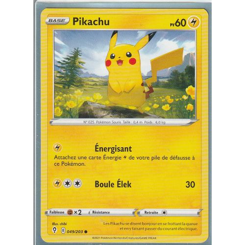 Carte Pokemon - Pikachu - 049/203 - Épée Et Bouclier 7 - Evolution Céleste - Eb7 - Vf