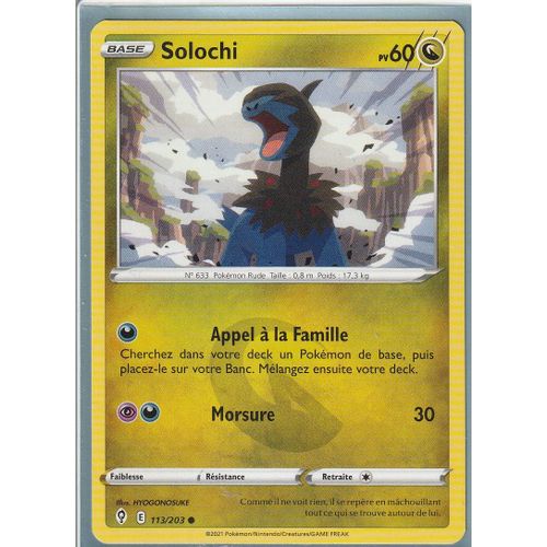 Carte Pokemon - Solochi - 113/203 - Épée Et Bouclier 7 - Evolution Céleste - Eb7 - Vf