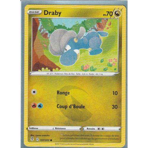 Carte Pokemon - Draby - 107/203 - Épée Et Bouclier 7 - Evolution Céleste - Eb7 - Vf