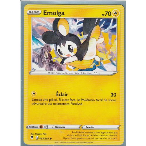 Carte Pokemon - Emolga - 057/203 - Épée Et Bouclier 7 - Evolution Céleste - Eb7 - Vf