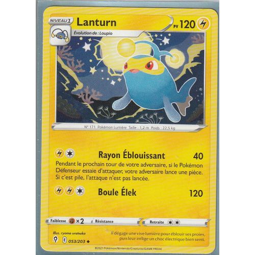 Carte Pokemon - Lanturn - 053/203 - Épée Et Bouclier 7 - Evolution Céleste - Eb7 - Vf