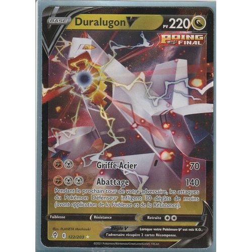 Carte Pokemon - Duralugon V - 122/203 - Ultra-Rare - Épée Et Bouclier 7 - Evolution Céleste - Eb7 - Vf