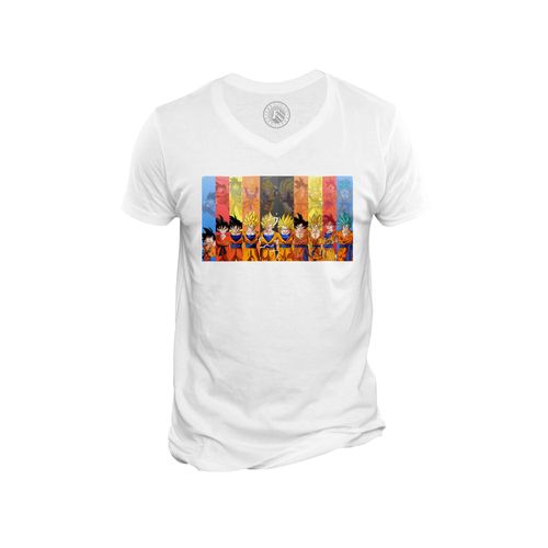 T-Shirt Homme Col V Dragon Ball Z Son Goku Collection Manga