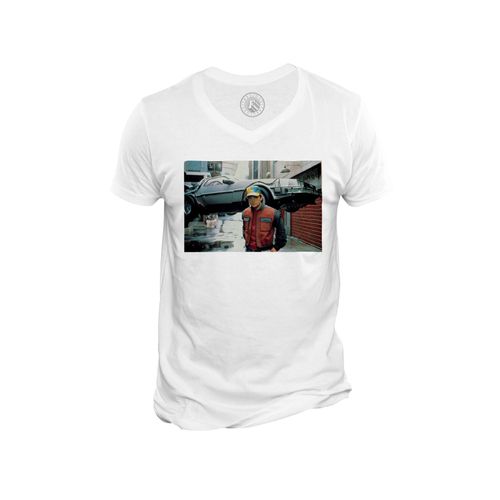 T-Shirt Homme Col V Retour Vers Le Futur Michael J. Fox Marty Mccly Cinema