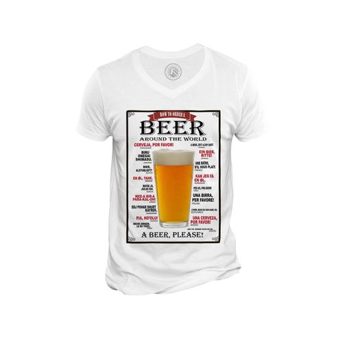 T-Shirt Homme Col V Comment Commander De La Bière Dans Le Monde
