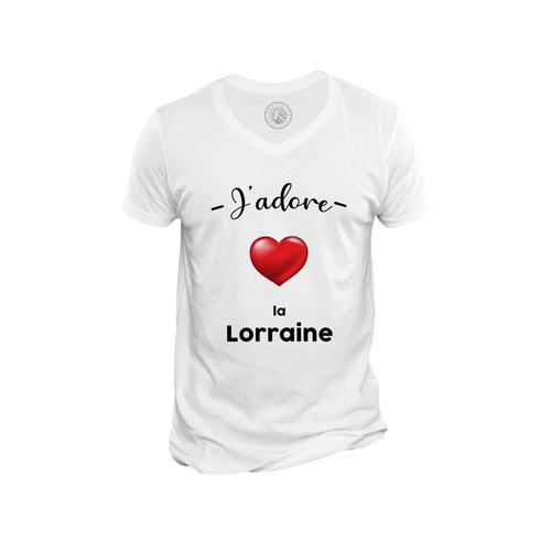 T-Shirt Homme Col V J'adore La Lorraine Region De France Metz