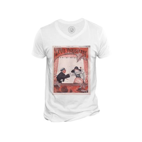 T-Shirt Homme Col V La Vie Parisienne Marionnettes Magazine Erotique Vintage 1921