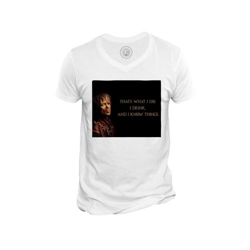 T-Shirt Homme Col V Tyrion Lannister Game Of Throne Citation Inspirante Anglais Motivation
