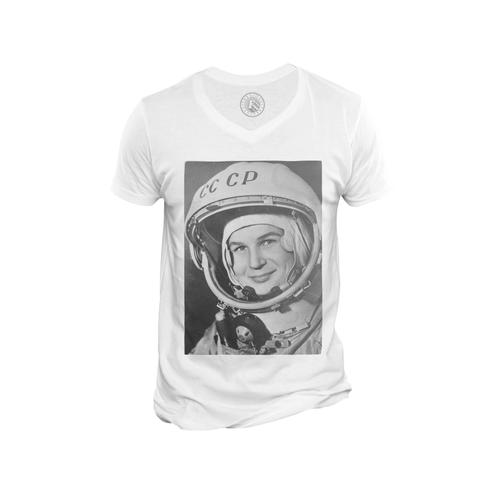 T-Shirt Homme Col V Valentina Terehkova Premiere Femme Dans L'espace Russe