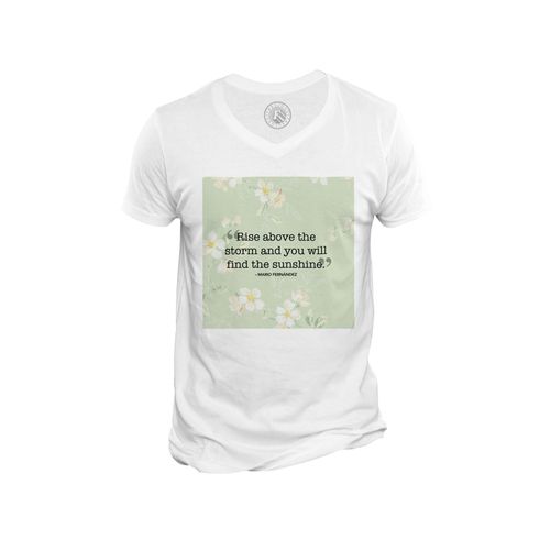 T-Shirt Homme Col V Mario Fernandez Rise Above Citation Inspirante Motivation