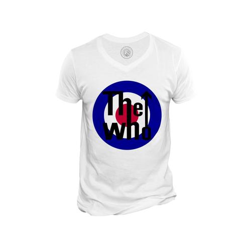 T-Shirt Homme Col V The Who 70's Rock Logo Fleche Cible