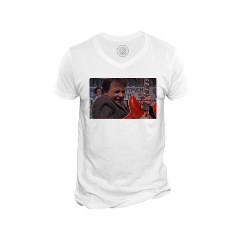 T-Shirt Homme Col V Retour Vers Le Future Solo Guitare Marty Mcfly Chuck Berry