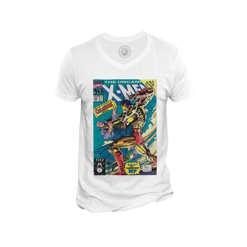 T-Shirt Homme Col V X Men Marvel Couverture Bd Vintage Comics