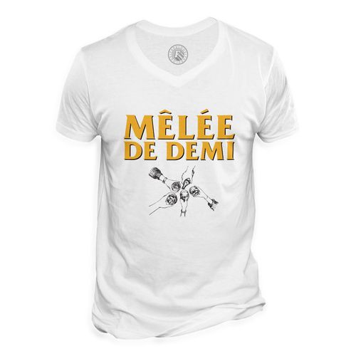 T-Shirt Homme Col V Mêlée De Demi Sport Rugby Bière Bar Apéro