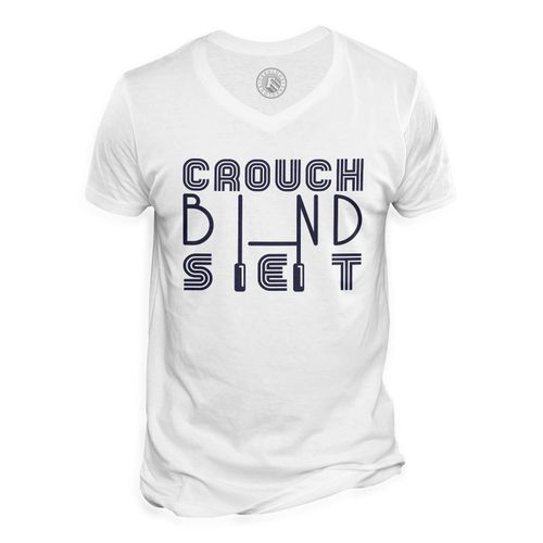 T-Shirt Homme Col V Crouch Bind Set Rugby Sport Ballon Xv