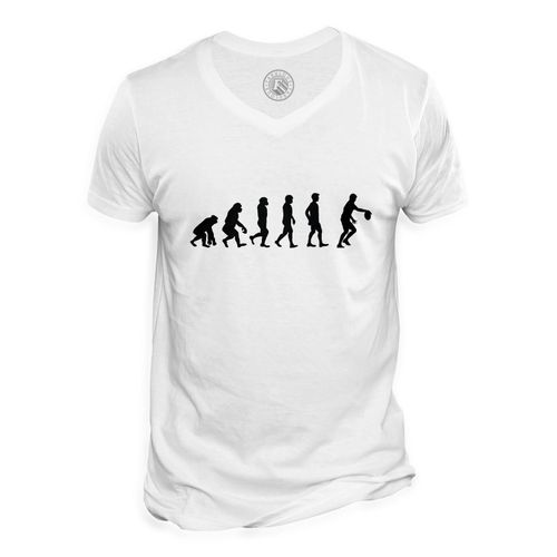 T-Shirt Homme Col V Evolution Rugby Sport Athlète Rugbyman