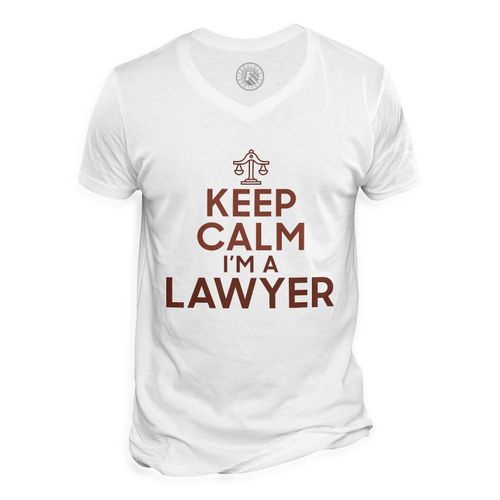 T-Shirt Homme Col V Keep Calm I'm A Lawyer Parodie Métier Job Avocat