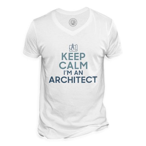 T-Shirt Homme Col V Keep Calm I'm An Architect Parodie Métier Job Architecte