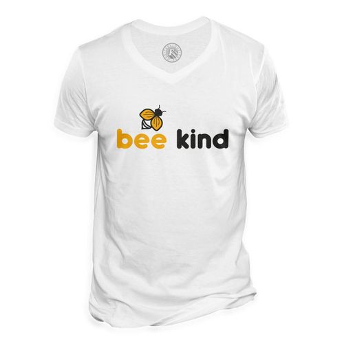 T-Shirt Homme Col V Bee Kind Écologie Environnement Bio Diversité