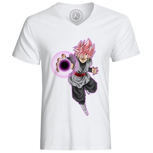 T-Shirt Homme Dragon Ball Super Black Goku Cheveux Roses Anime Manga Japon