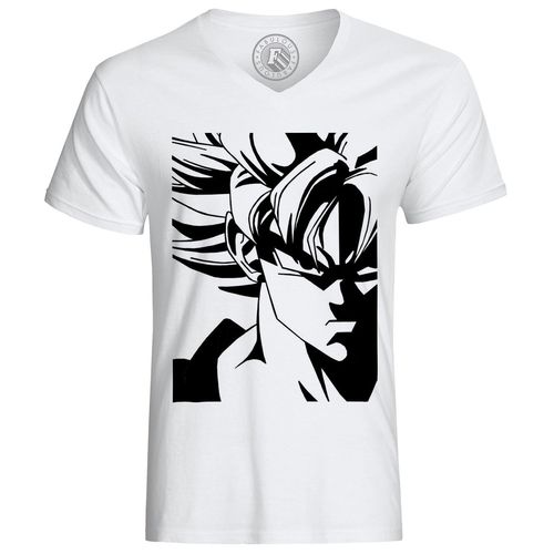T-Shirt Homme Dragon Ball Super Son Goku Super Saiyan Noir Et Blanc Anime Manga Japon