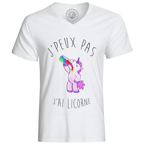 T-Shirt Homme J'peux Pas J'ai Licorne Humour Dessin Licorne Qui Picole De L'arc-En-Ciel
