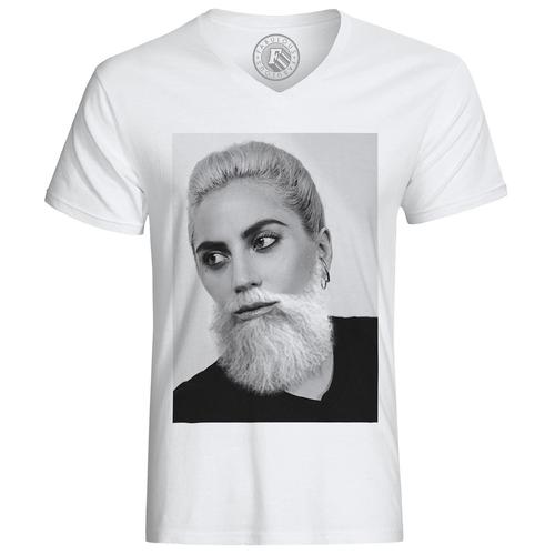 T-Shirt Homme Photo De Star Célébrité Lady Gaga Barbue Grosse Barbe Humour Troll 2