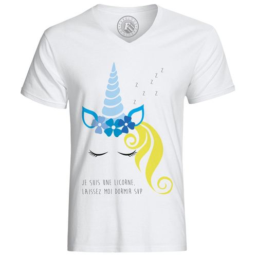 T-Shirt Homme Je Suis Une Licorne Laissez-Moi Dormir S'il Vous Plaît Dessin Corne Oreilles Yeux Crinière Animaux Fantastiques