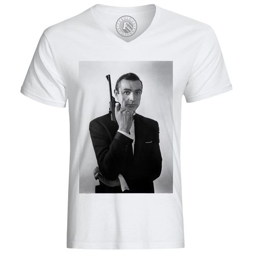 T-Shirt Homme Photo De Star Célébrité Sean Connery As James Bond Acteur Vieux Cinéma Original