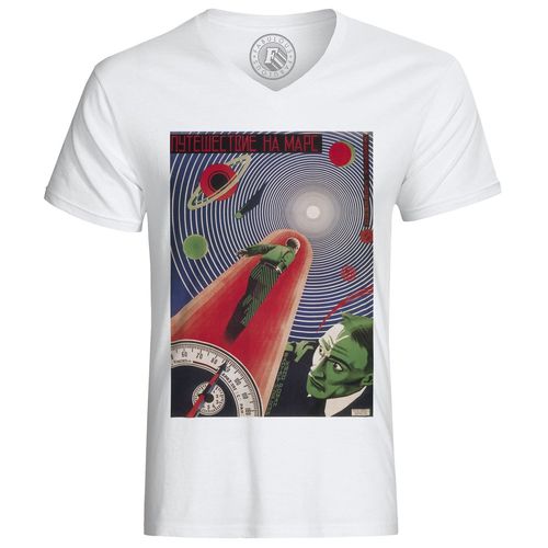 T-Shirt Homme Vieille Affiche Russe De Film Un Jour Sur Mars Rétro Poster Cinéma Vintage