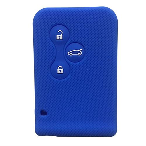 tui Pour Cartes De Cl De Voiture En Caoutchouc Silicone Cache Cle,Pour Renault Clio Logan Megane 2 3 Koleos Scenic Grand - Type Blue