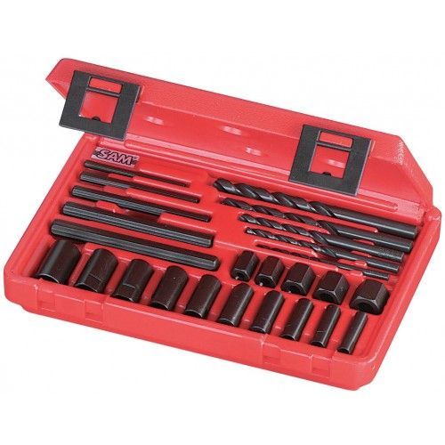 Coffret de 5 extracteurs pour vis et goujons cassés 762-C-25 - 25 pièces SAM OUTILLAGE