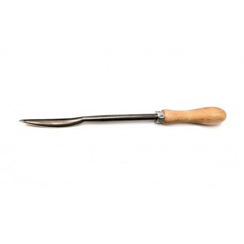 Grattoir à lame affûtable chromée polie - manche en bois verni - lame courbe SAM OUTILLAGE