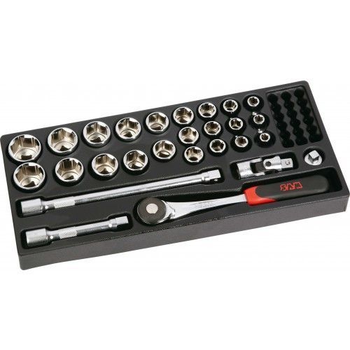 Module 1/3 en mousse - 27 outils pour douilles 1/2" 6 pans 75-SH27MM SAM OUTILLAGE