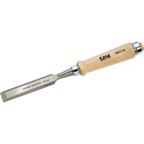 Ciseau à bois avec manche en bois - longueur lame 145 mm - largeur lame 35 mm SAM OUTILLAGE