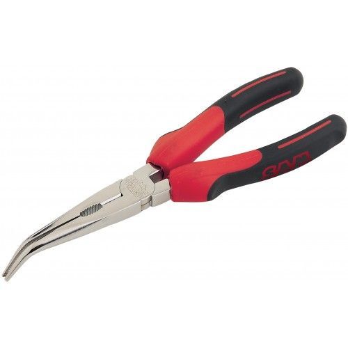 Pince à bec demi-rond coudé fin 239-20GE - manche bi-matière SAM OUTILLAGE