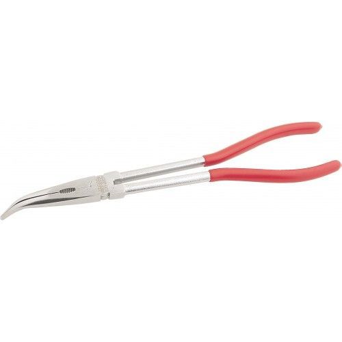 Pince à bec demi-rond coudé extra longue 239-28CP - manche en PVC SAM OUTILLAGE