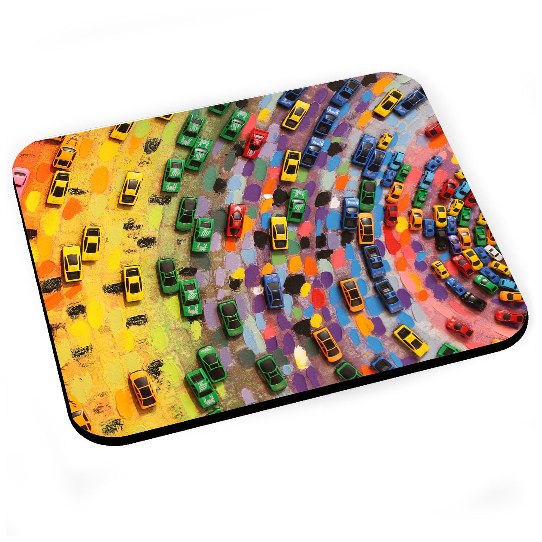 Tapis de Souris Arc-En-Ciel Petites Voitures Couleurs Street Art