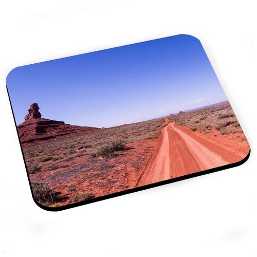 Tapis de Souris Route Traverse le Désert du Farwest Paysage Nature Sauvage