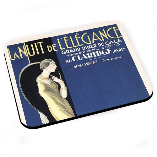 Tapis de Souris La Nuit de L'Elegance Art Deco Affiche Ancienne Vintage