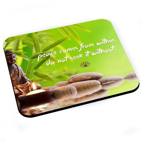 Tapis de Souris Peace Citation Inspirante Anglais Bouddha Bouddhisme Bien Etre Spiritualite