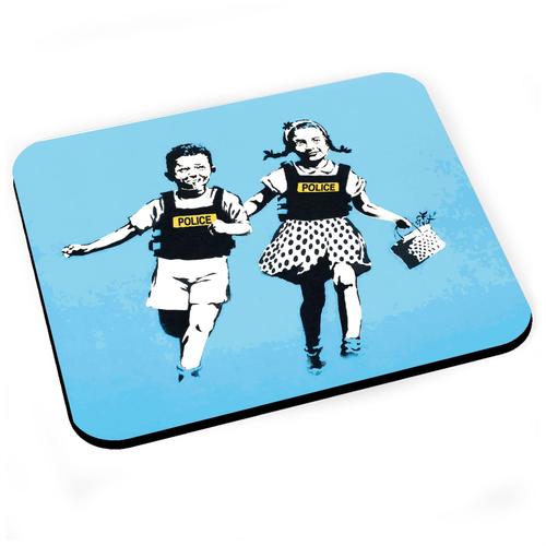 Tapis de Souris Banksy Jack & Jill Police Enfant Gillet Pare Balle