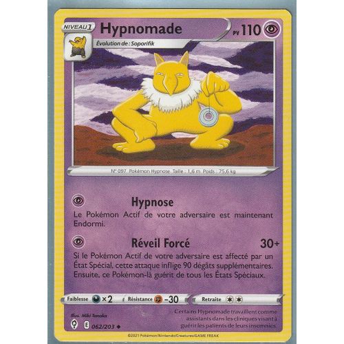 Carte Pokemon - Hypnomade - 062/203 - Épée Et Bouclier 7 - Evolution Céleste - Eb7 - Vf