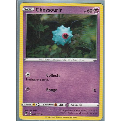 Carte Pokemon - Chovsourir - 068/203 - Épée Et Bouclier 7 - Evolution Céleste - Eb7 - Vf