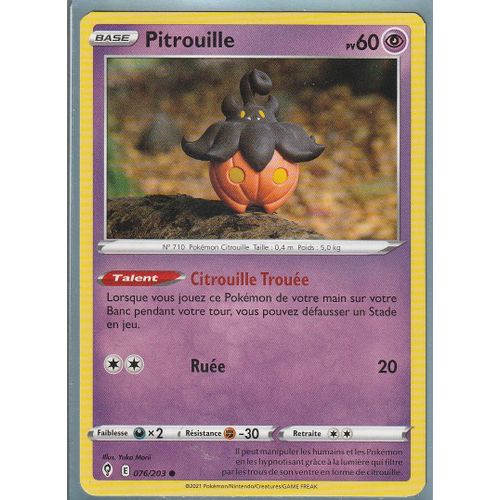 Carte Pokemon - Pitrouille - 076/203 - Épée Et Bouclier 7 - Evolution Céleste - Eb7 - Vf