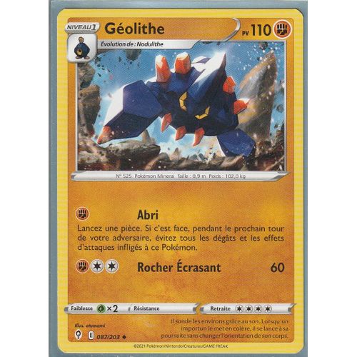 Carte Pokemon - Géolithe - 087/203 - Épée Et Bouclier 7 - Evolution Céleste - Eb7 - Vf