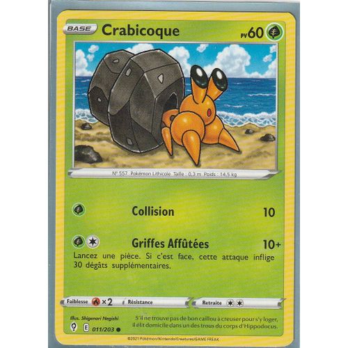 Carte Pokemon - Crabicoque - 011/203 - Épée Et Bouclier 7 - Evolution Céleste - Eb7 - Vf