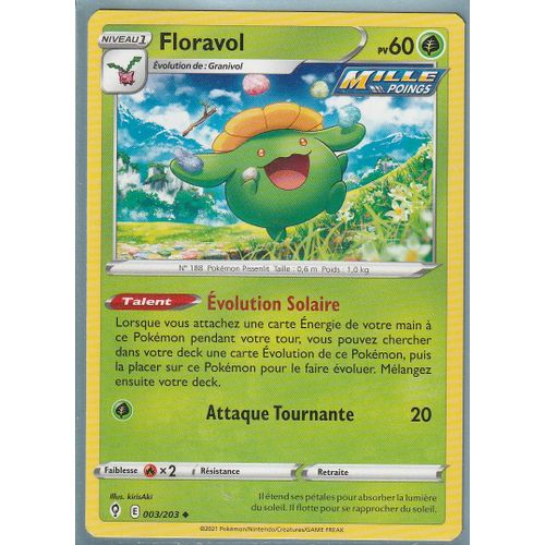 Carte Pokemon - Floravol - 003/203 - Épée Et Bouclier 7 - Evolution Céleste - Eb7 - Vf