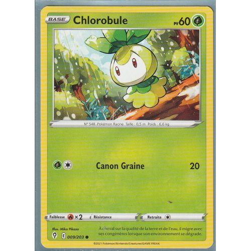 Carte Pokemon - Chlorobule - 009/203 - Épée Et Bouclier 7 - Evolution Céleste - Eb7 - Vf